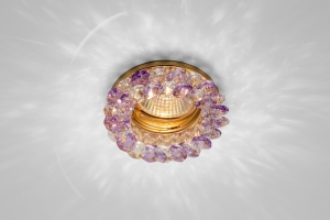  Светильник потолочный CRYSTAL 53 PURPLE золото,прозрачное/пурпурное стекло MR16