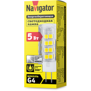 Лампа светодиодная Navigator 61 484 NLL-P-G4-5-230-4K 